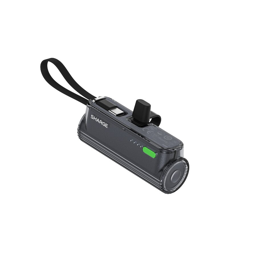Sharge Flow Mini 2 5000mAh 22.5W Powerbank with Plug-in USB-C Black (YDD-SG-22.5-SX- HEI)
