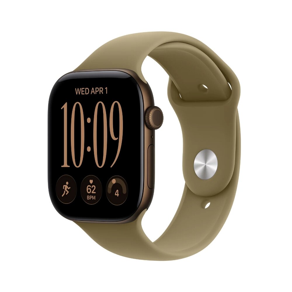 Apple Watch Series 12 2026 GPS 46mm Dark Bronze Aluminium Case with Olive Sport Band M/L (MJEU4QL/A)
