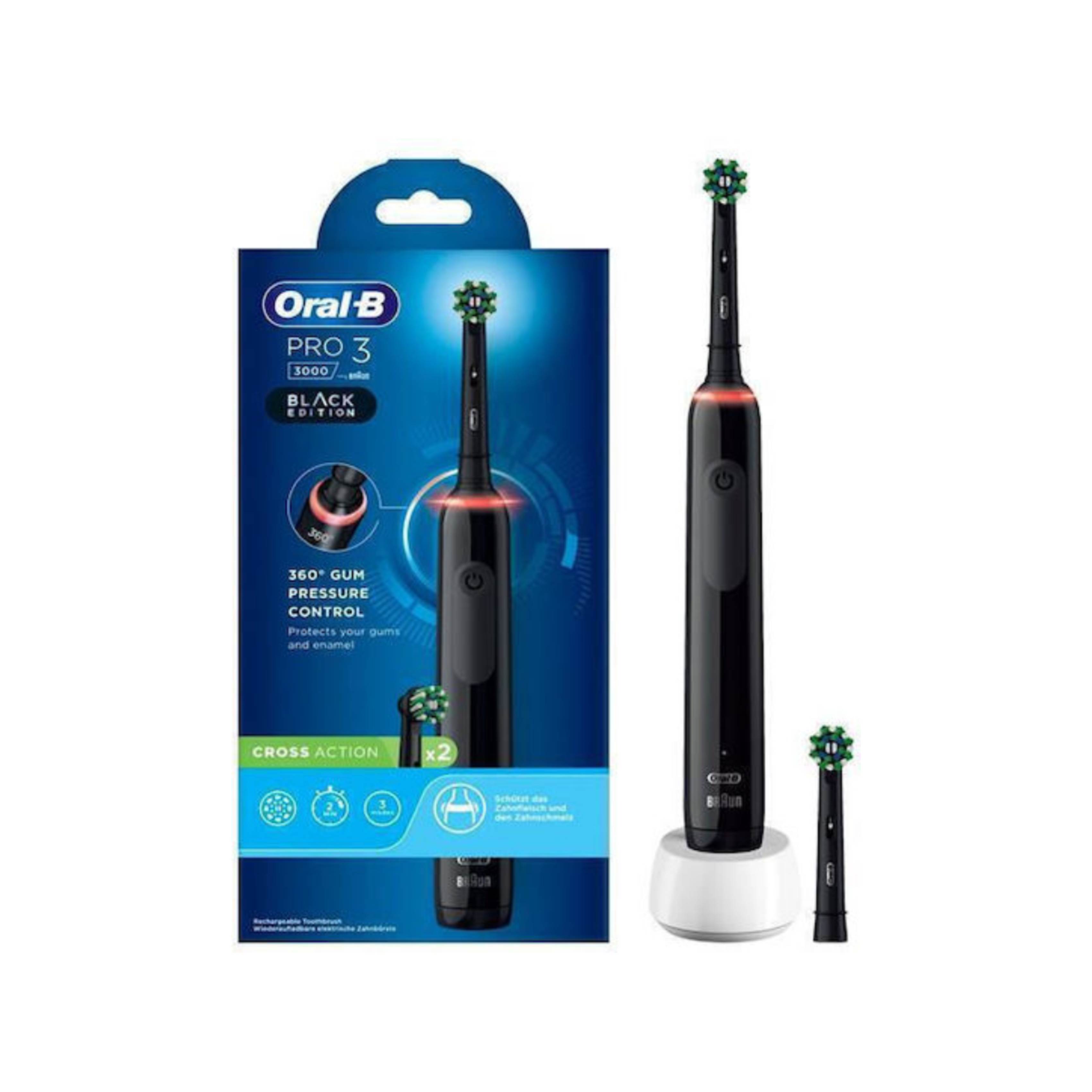 BRAUN Pro 3 3000 Cross Action Ηλεκτρική Οδοντόβουρτσα, Μαύρο