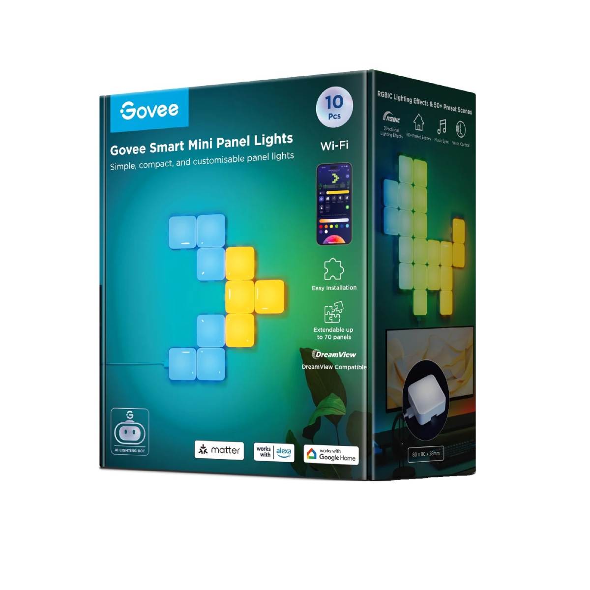 GOVEE H8069C01 Gaming Πάνελ Φωτισμού, 10 Τεμάχια