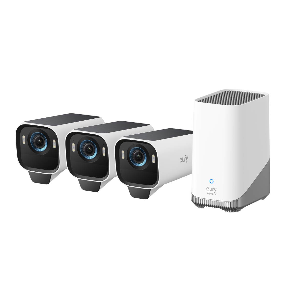 ANKER Eufy Cam S3 Pro Κιτ 3 Κάμερες Ασφαλείας Εξωτερικού Χώρου με Ηλιακή Φόρτιση