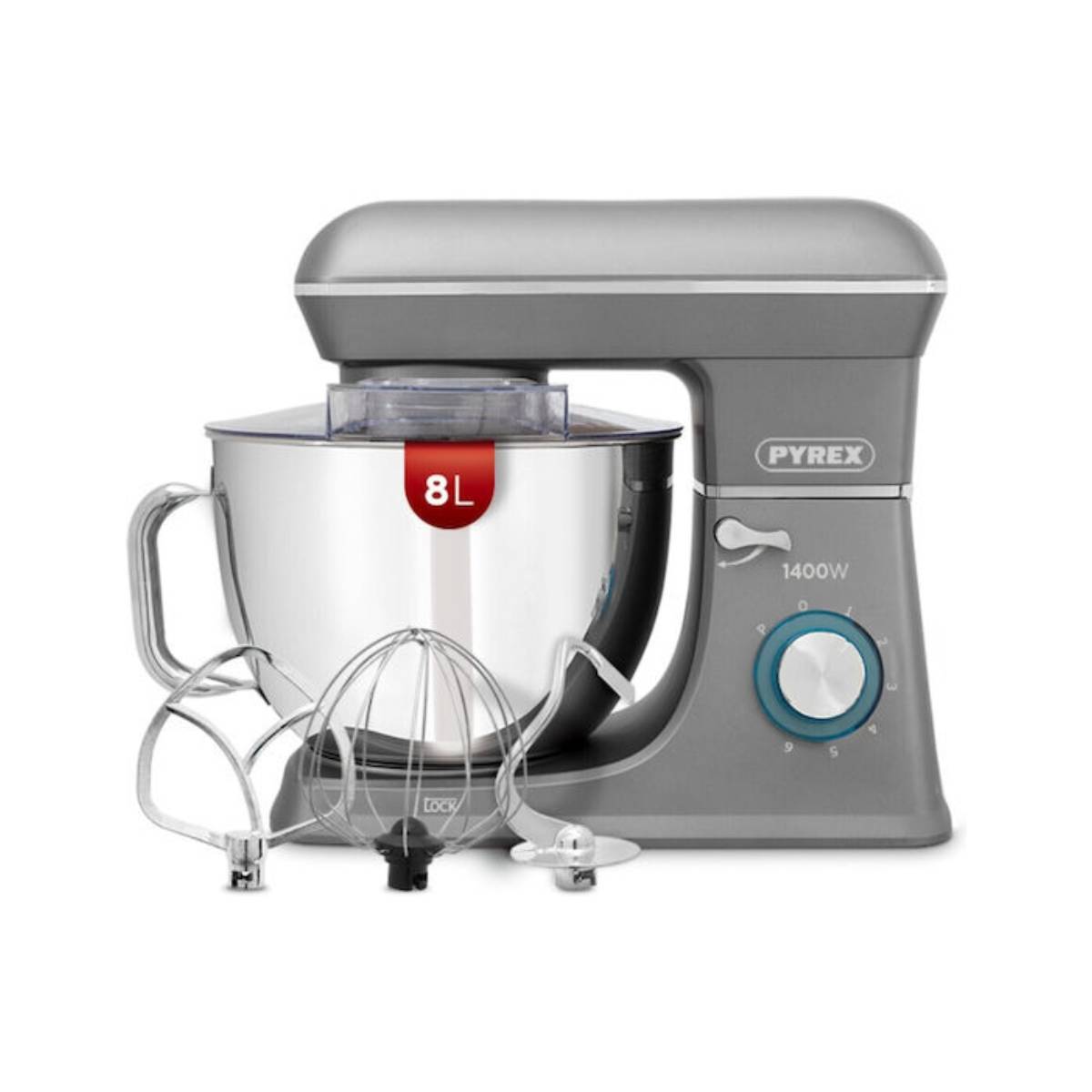 PYREX 333323 Κουζινομηχανή 8Lt, Γκρίζο