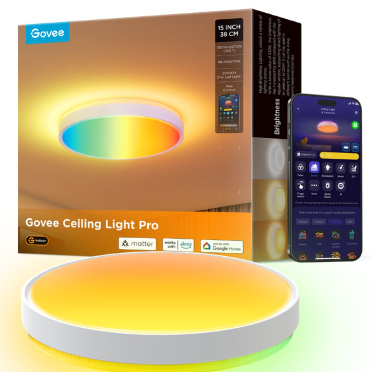 GOVEE H60A6 Pro Smart LED Light Φωτιστικό Οροφής, Πολύχρωμο