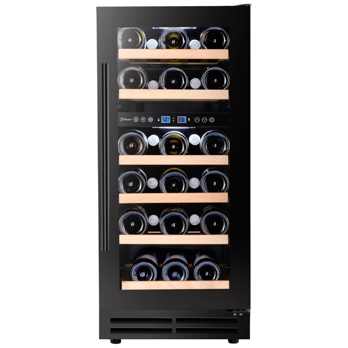 STARCREST SWN-8028DZ Εντοιχιζόμενος Συντηρητής Κρασιoύ 28 Φιάλες, Μαύρο
