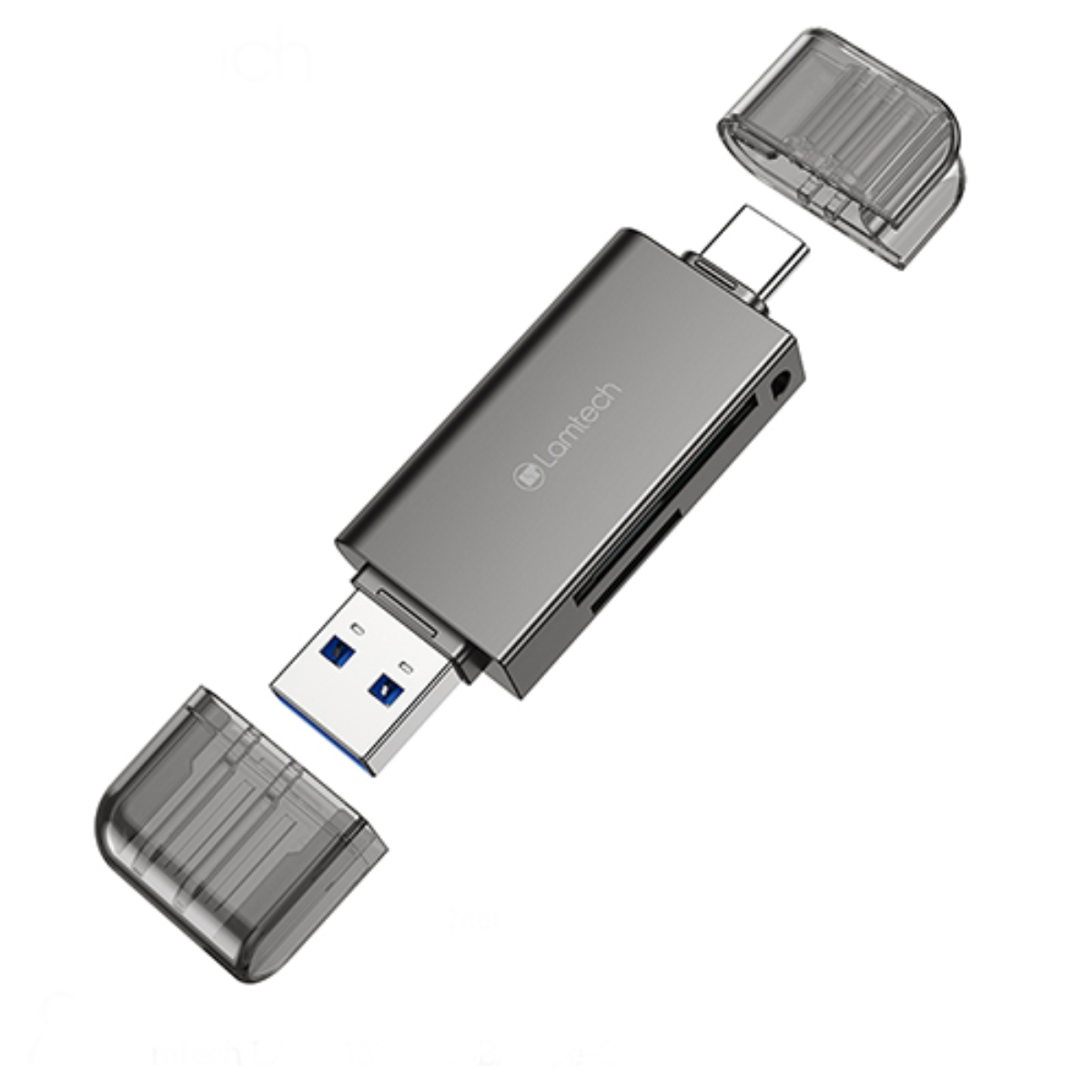 LAMTECH USB/TYPE-C 3.0 Αναγνώστης Καρτών, Γκρίζο