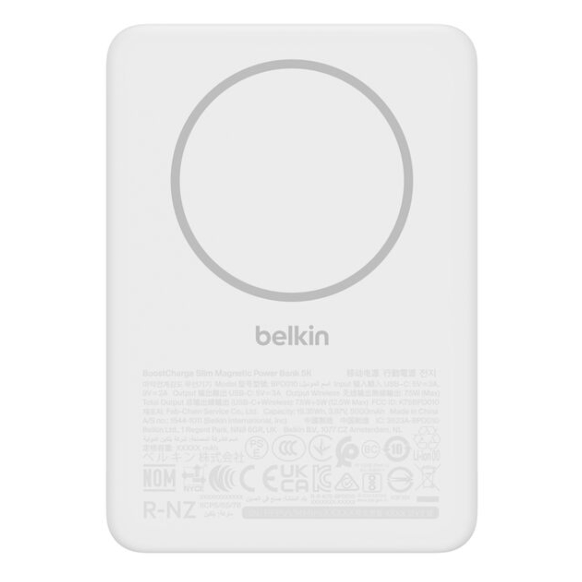 BELKIN BPD010 BoostCharge Slim Power Bank/Φορητή Μπαταρία Magsafe 5000 mAh, Άσπρο