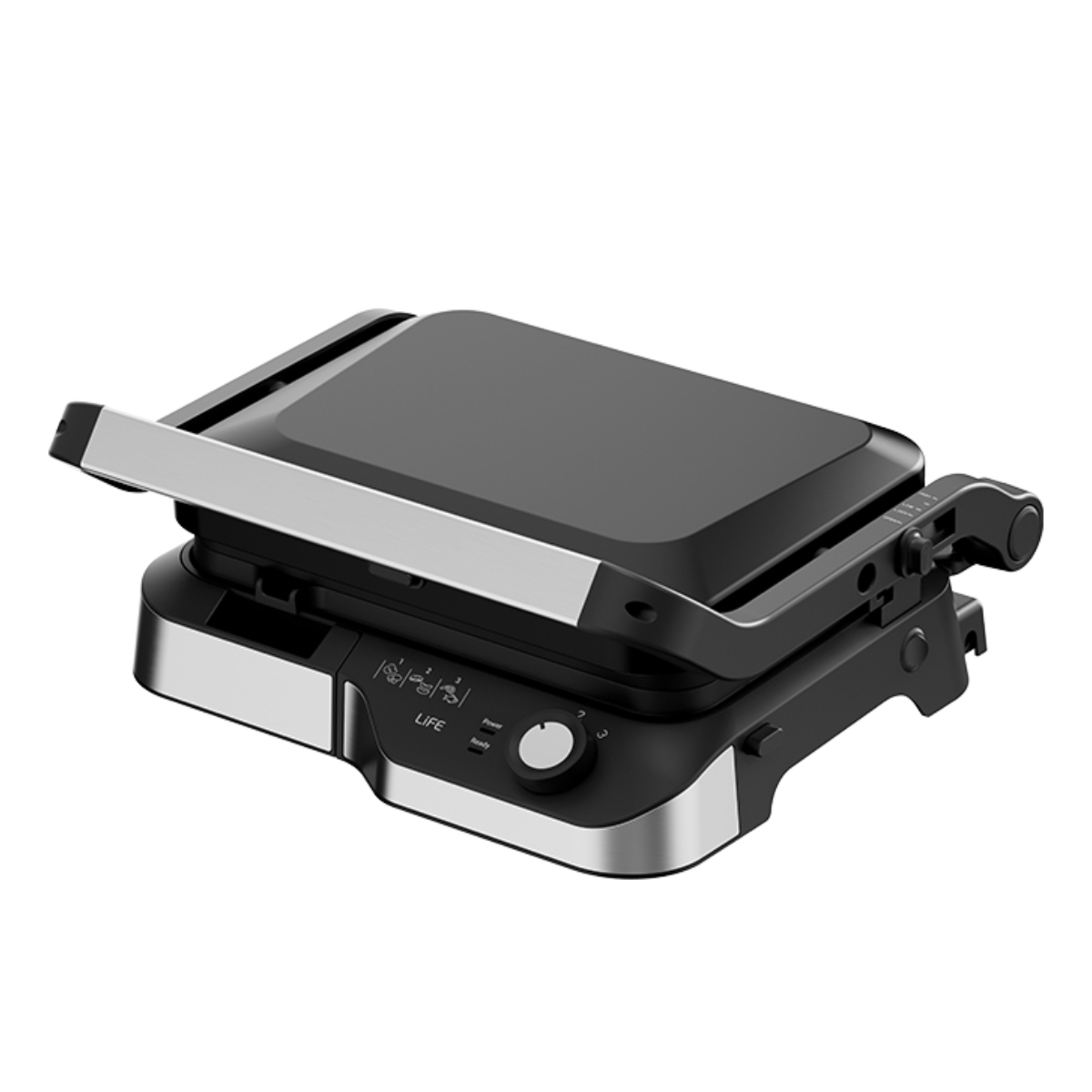 LIFE SIRLOIN Flat Black Series Ηλεκτρική Γκριλιέρα με Αποσπώμενες Πλάκες, Μαύρο