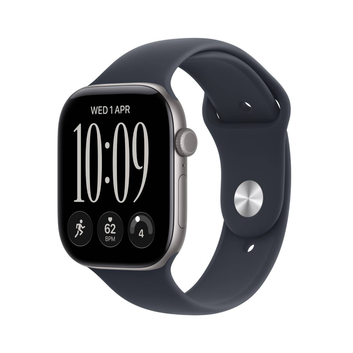 APPLE Smartwatch Series 12 GPS 46 mm, Space Gray Αλουμίνιο με Navy Blue Αθλητικό Λουράκι M/L