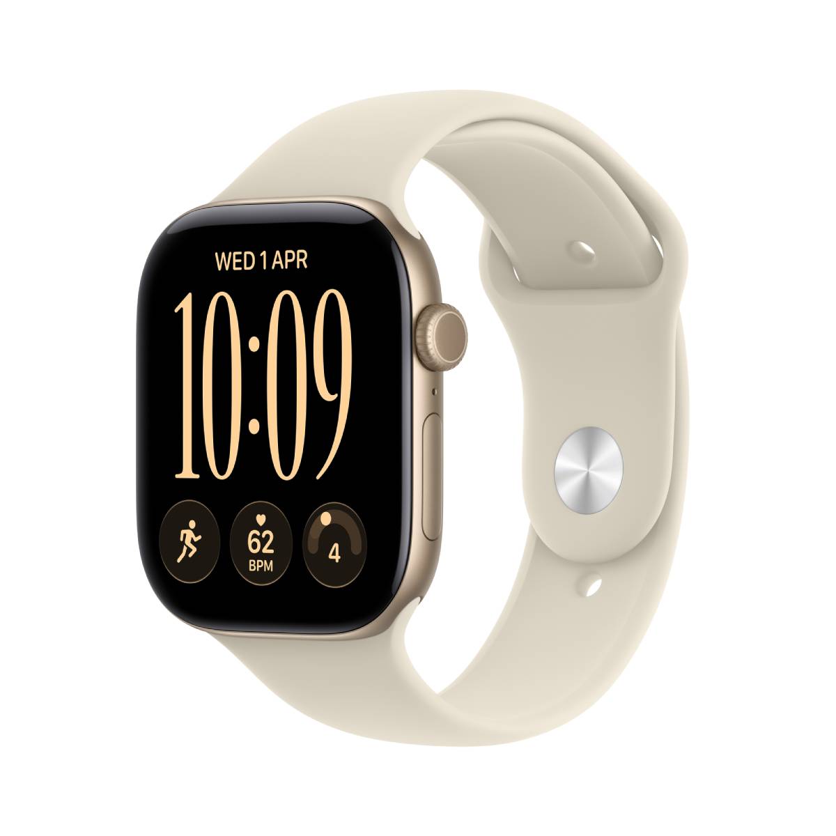 APPLE Smartwatch Series 12 GPS 46 mm, Light Gold Αλουμίνιο με Sand Αθλητικό Λουράκι S/M