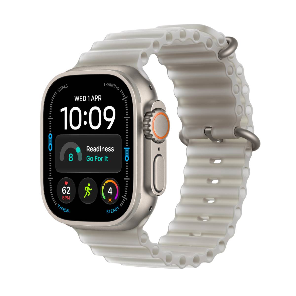 APPLE Watch Ultra 4 Smartwatch 49mm, Φυσικό Τιτάνιο με Translucent Grey Ocean Band, One Size