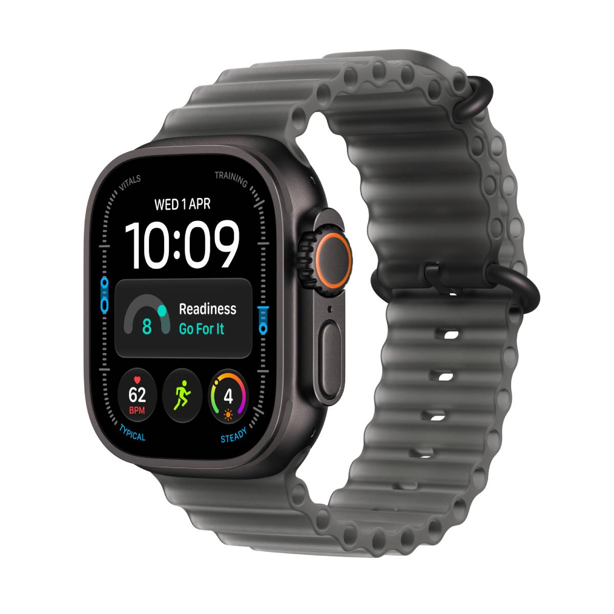APPLE Watch Ultra 4 Smartwatch 49mm, Μαύρο Τιτάνιο με Translucent Black Ocean Band, One Size
