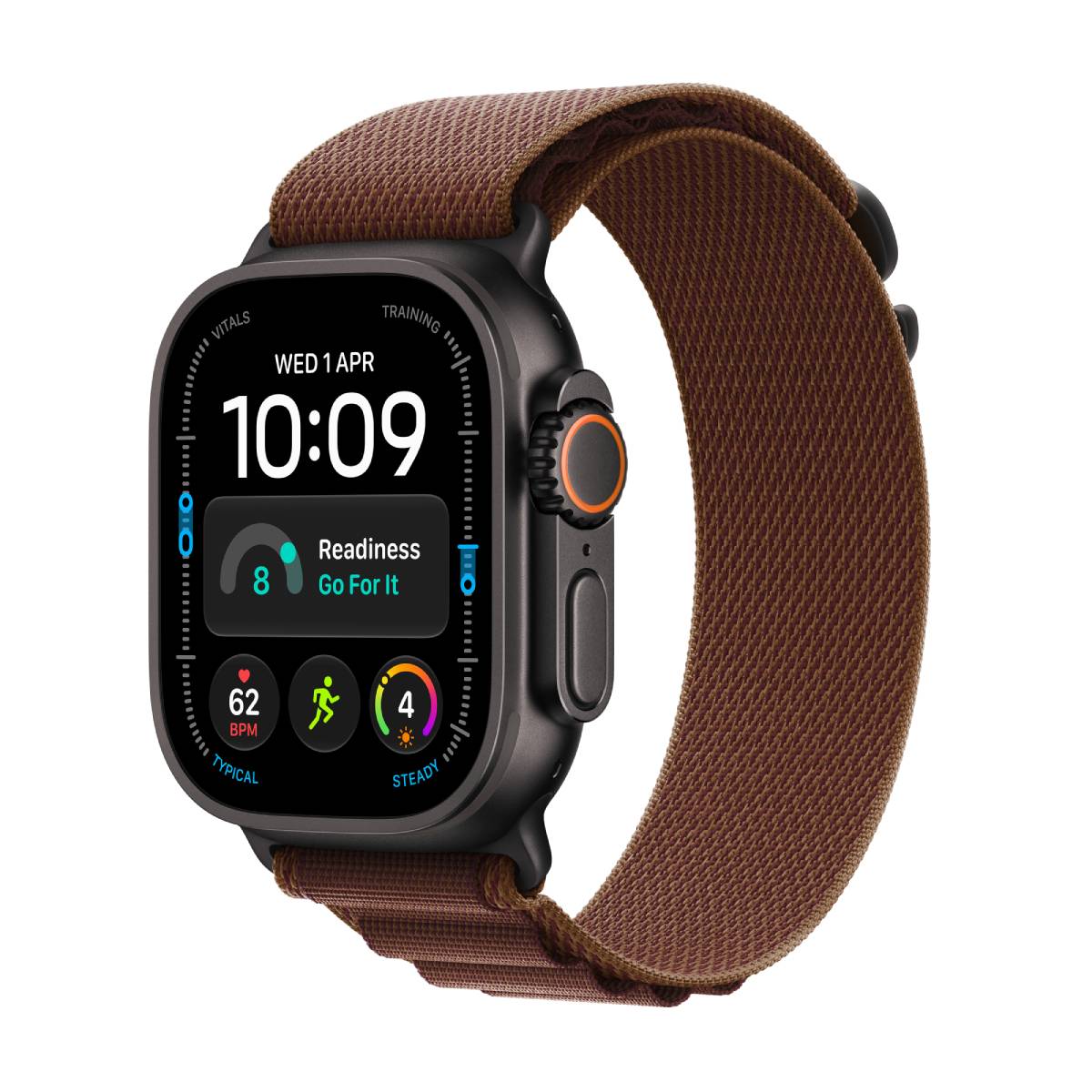 APPLE Watch Ultra 4 Smartwatch 49mm, Μαύρο Τιτάνιο με Burgundy Alpine Loop, Medium