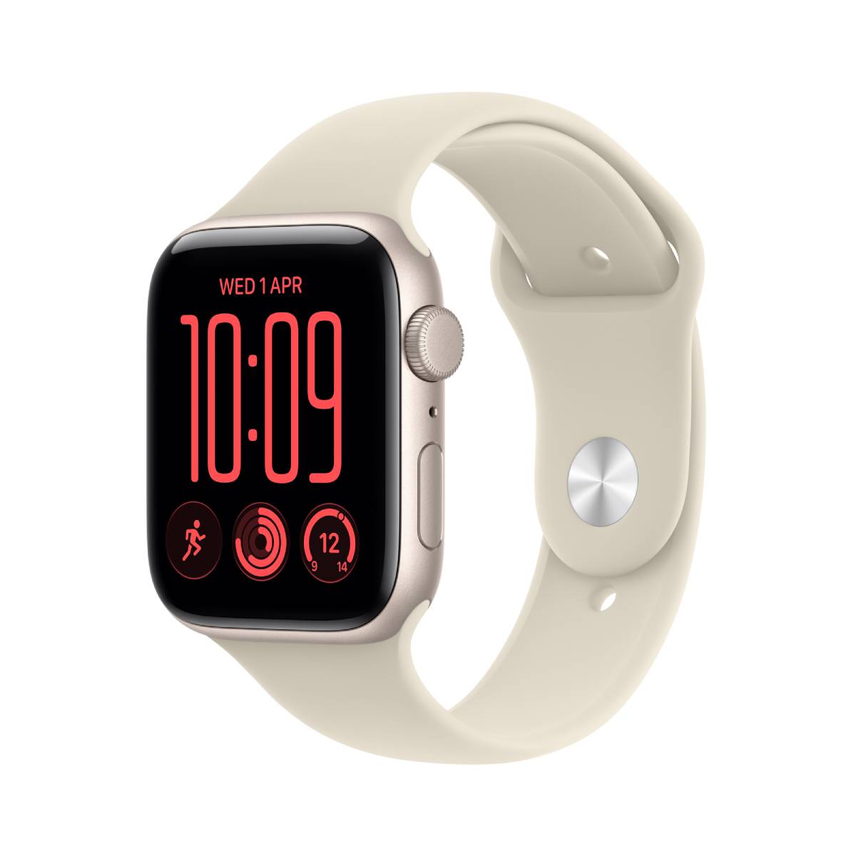 APPLE Watch SE 3 Smartwatch 44mm, Starlight Αλουμίνιο με Sand Sport Band, M/L