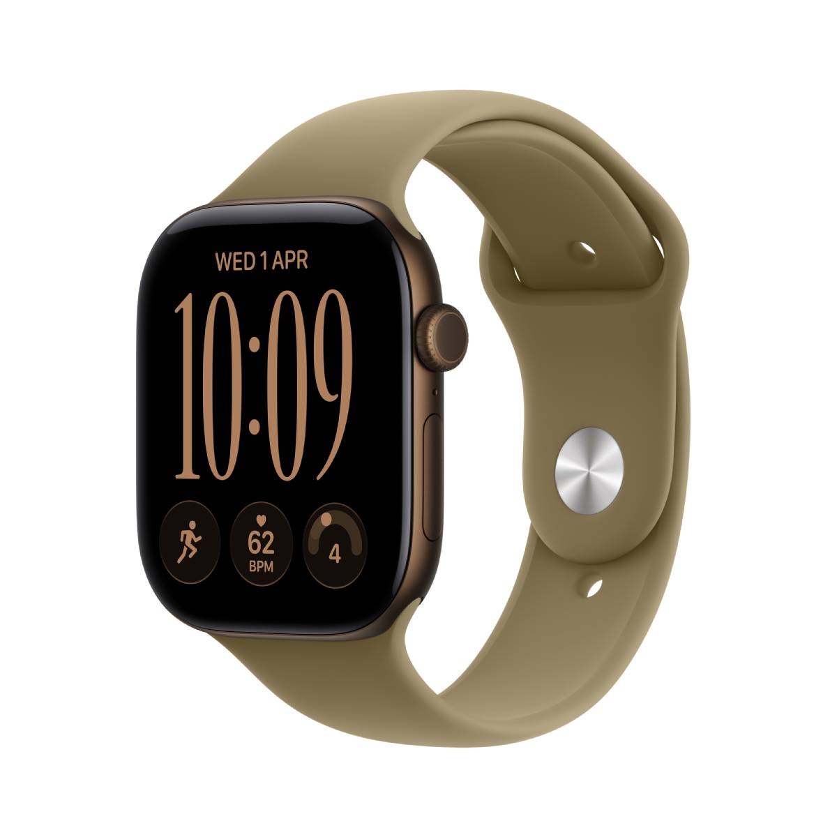 APPLE Smartwatch Series 12 GPS + Cellular 42 mm, Dark Bronze Αλουμίνιο με Olive Αθλητικό Λουράκι M/L