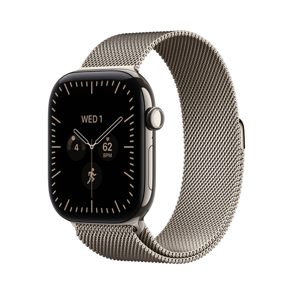 APPLE Smartwatch Series 12 GPS + Cellular 46 mm, Natural Τιτάνιο με Natural Μιλανέζικο Λουράκι S/M