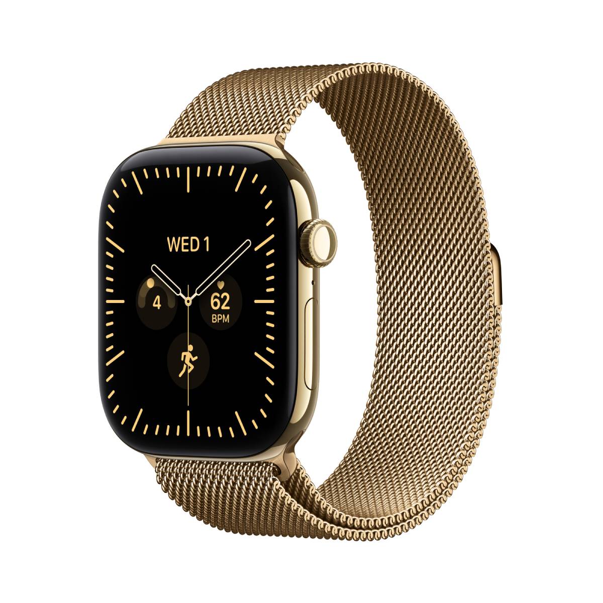 APPLE Smartwatch Series 12 GPS + Cellular 46 mm, Radiant Gold Τιτάνιο με Radiant Gold Μιλανέζικο Λουράκι S/M
