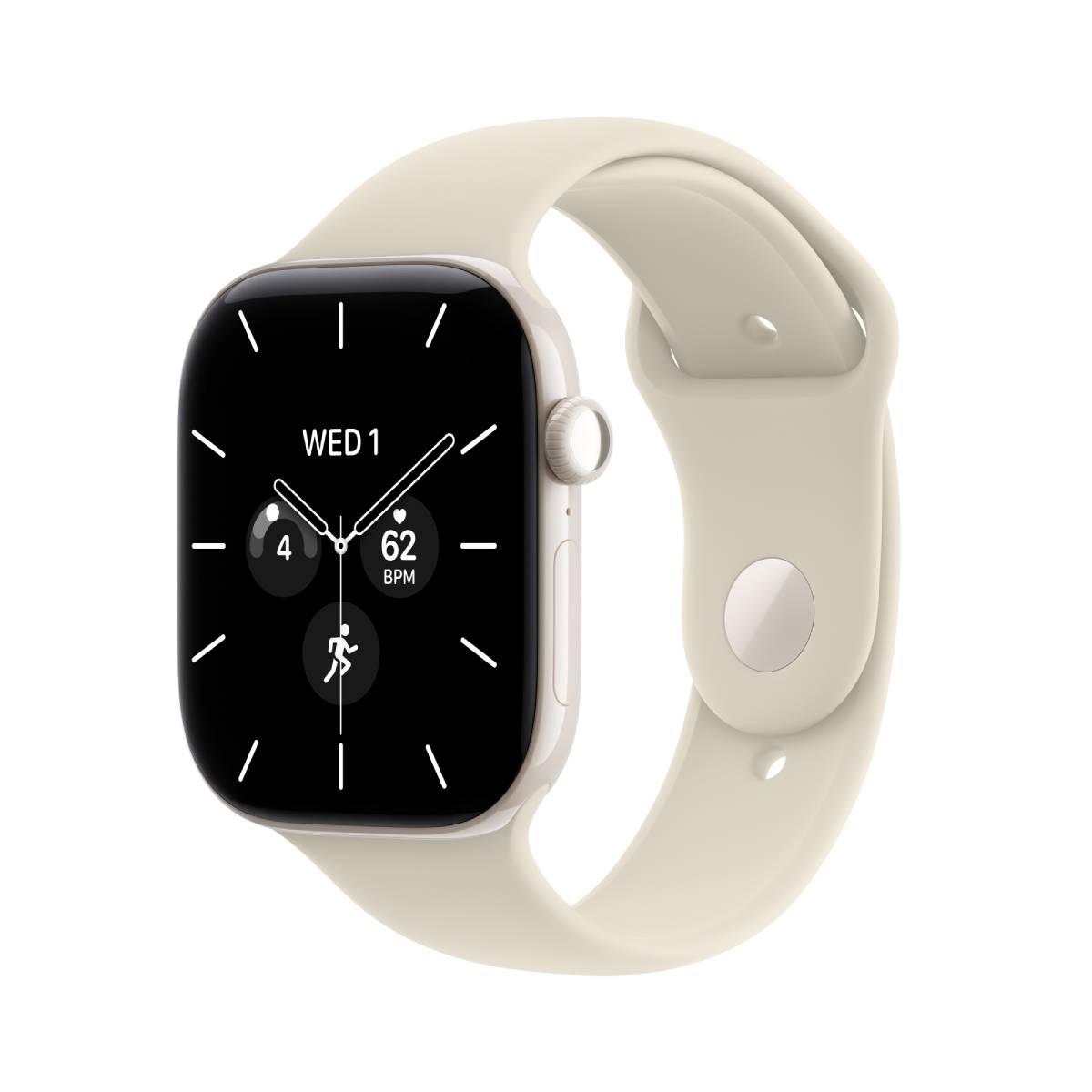 APPLE Smartwatch Series 12 GPS + Cellular 42 mm, Pearl White Κεραμικό με Sand Αθλητικό Λουράκι S/M