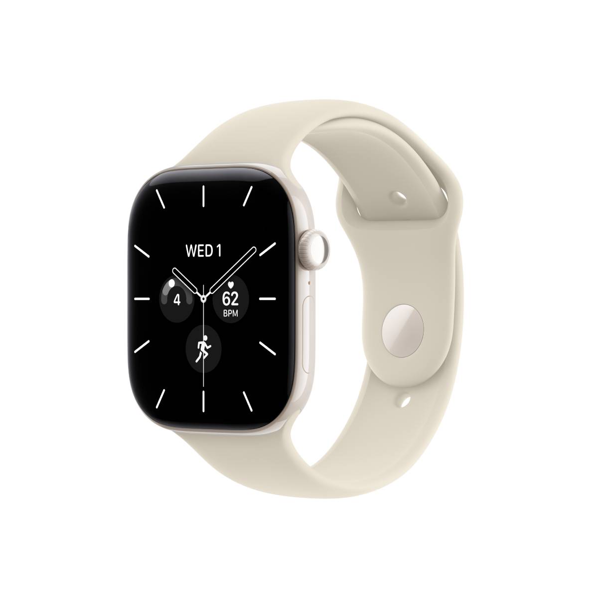 APPLE Smartwatch Series 12 GPS + Cellular 46 mm, Pearl White Κεραμικό με Sand Αθλητικό Λουράκι S/M