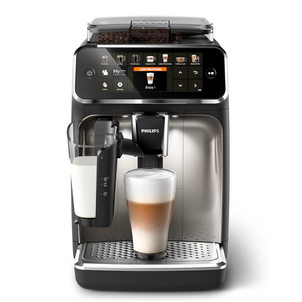 PHILIPS EP5447/90 Series 5400 Πλήρως Αυτόματη Μηχανή Espresso, Μαύρο