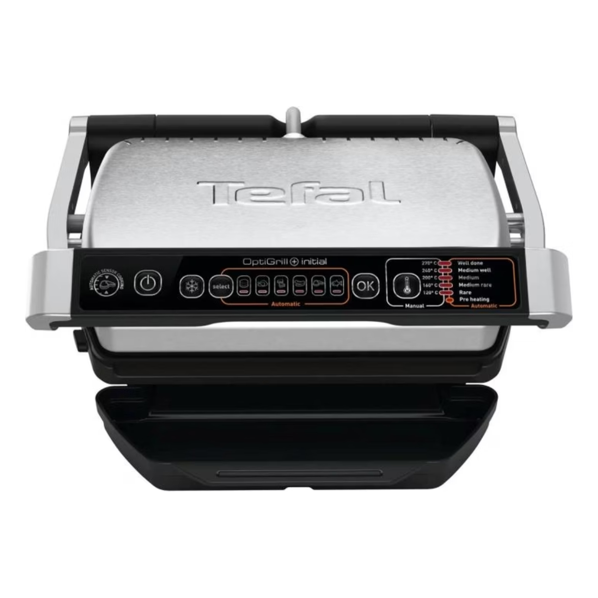TEFAL GC706D34 OptiGrill Initial Γκριλιέρα, Inox / Μαύρο