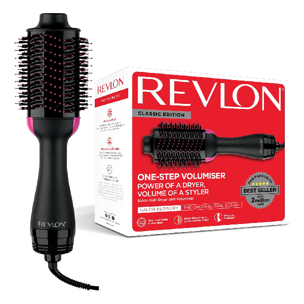 REVLON RVDR5222UK4 Στεγνωτήρας Μαλλιών και Βούρτσα Θερμού Aέρα, Μαύρο