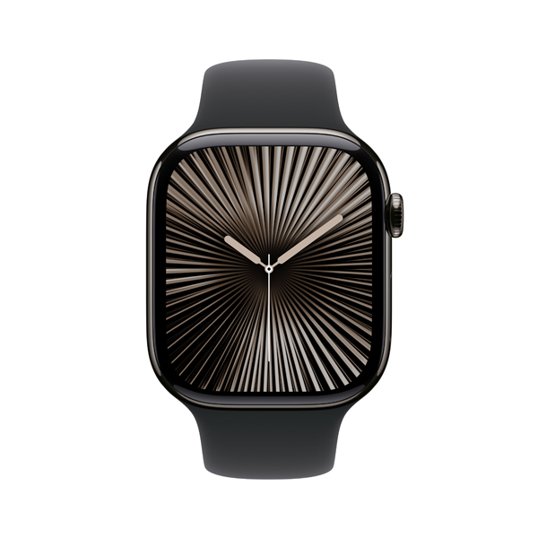 APPLE Smartwatch Series 10 GPS + Cellular 42mm, Slate Titanium με Μαύρο Sport Λουράκι, S/M