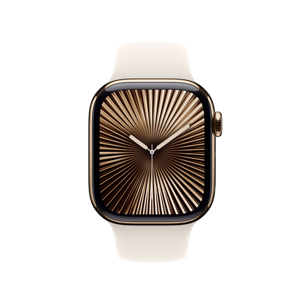 APPLE Smartwatch Series 10 GPS + Cellular 46mm, Χρυσό Titanium με Starlight Sport Λουράκι, S/M