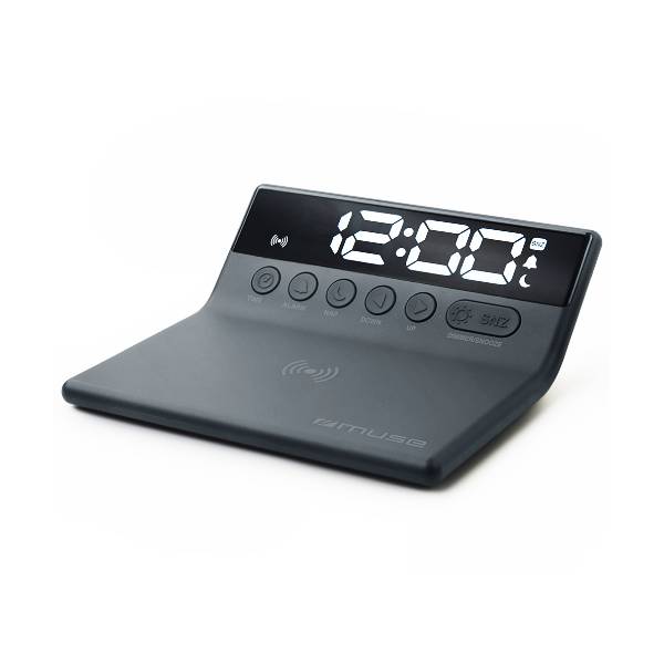 MUSE M-168 WI Ρολόι Ξυπνητήρι με Ασύρματη Φόρτιση, Μαύρο