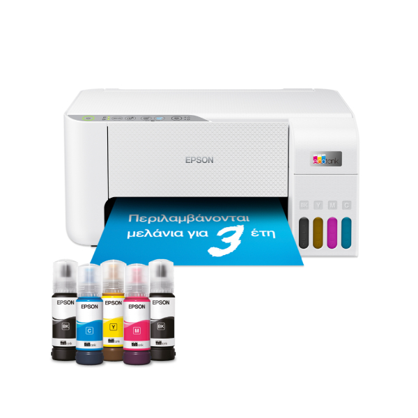EPSON EcoTank L3276 Α4 Πολυμηχάνημα Wi-Fi με Δοχεία Μελανιού, με Αρχικό Μελάνι έως και 3 έτη, Άσπρο