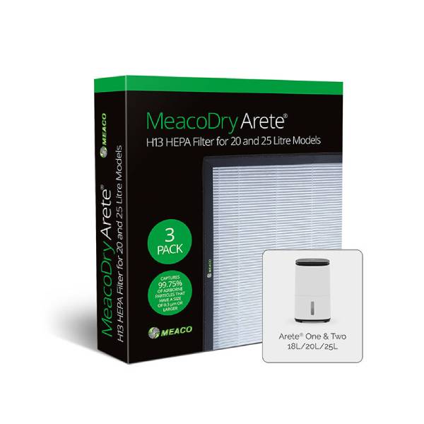 MEACO MeacoDry Arete H13 Φίλτρο Hepa για Αφυγραντήρα 20 & 25 Λίτρων, 3 τμχ
