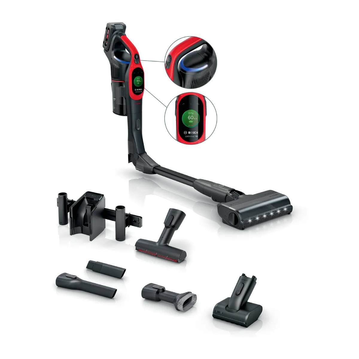 BOSCH BCS1041PET Unlimited 10 ProAnimal Ασύρματη Σκούπα Χειρός, Κόκκινο