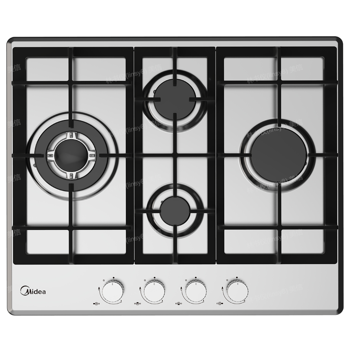 MIDEA MG60SM097AH1B Εστία Υγραερίου, Inox