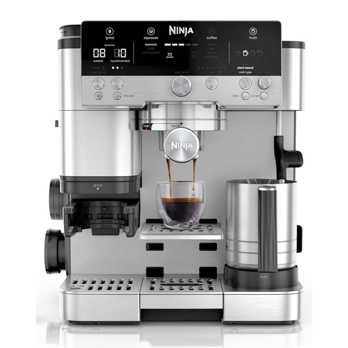 NINJA ES601 Luxe Πλήρως Αυτόματη Μηχανή Espresso, Ανοξείδωτο Ατσάλι