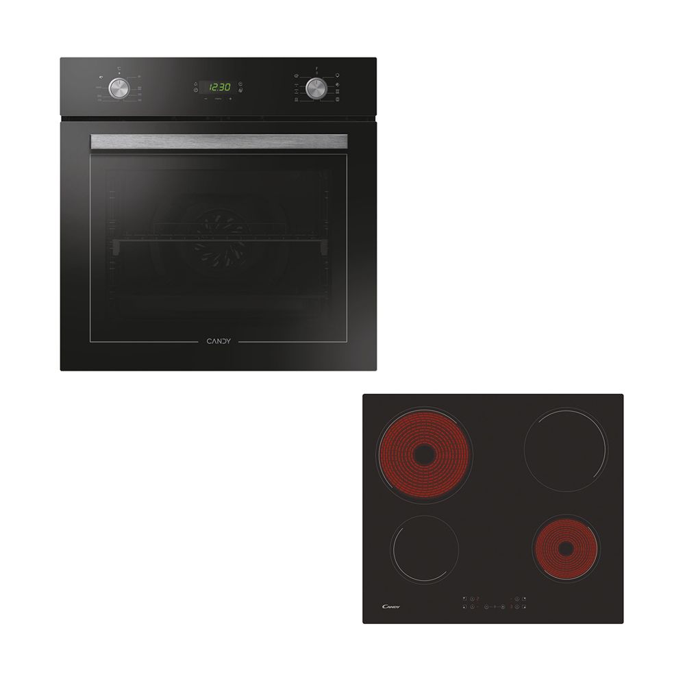 Candy PCT25CBCH64CC Black Φούρνος & Κεραμική Εστία
