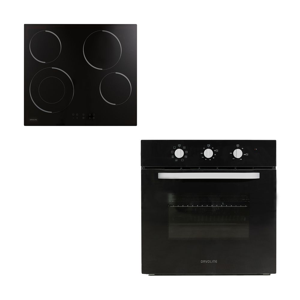 Davoline Εντοιχιζόμενος φούρνος με Εστία OHCS8004 Black