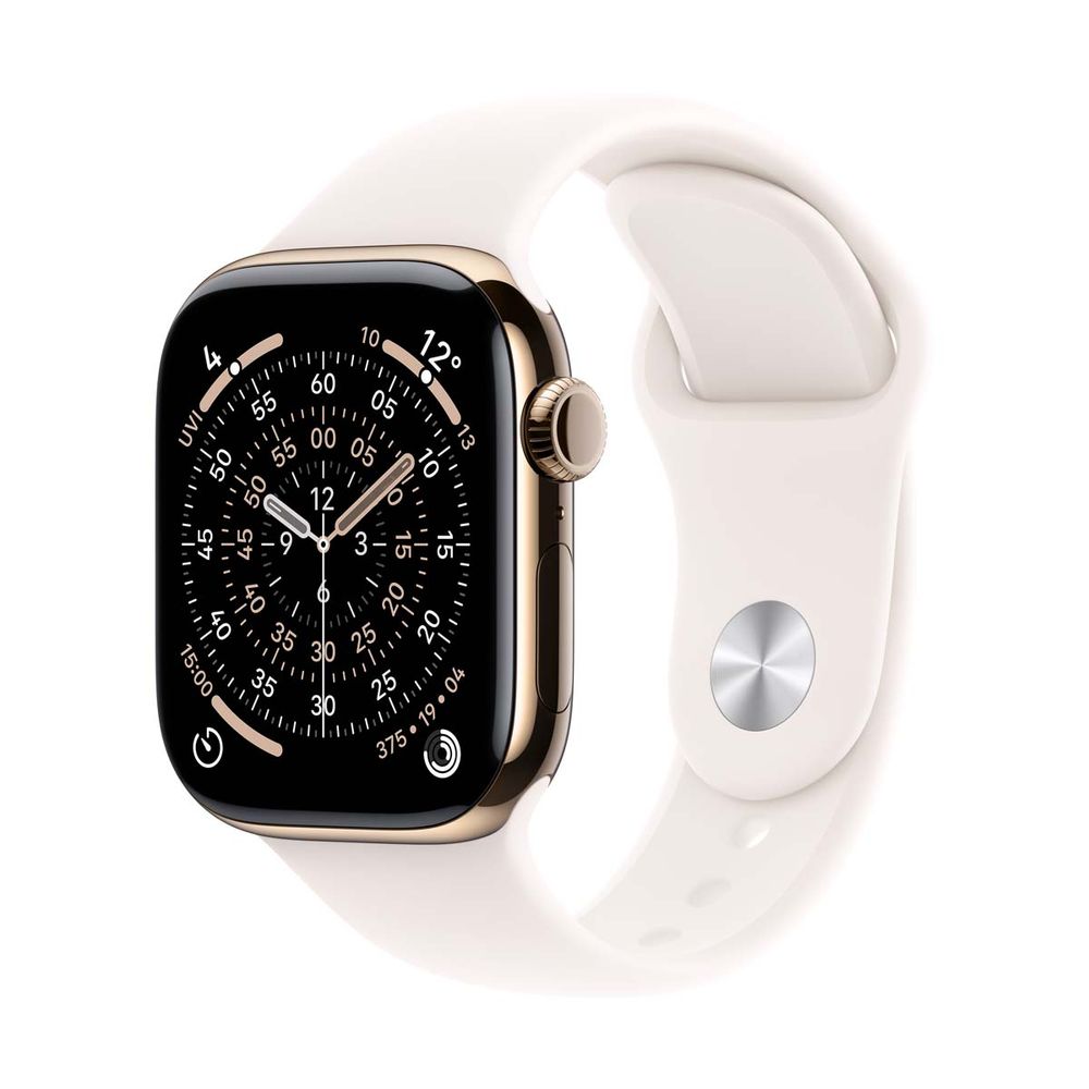 Apple Watch Series 11 GPS + Cellular 42mm Gold Titanium Case με Light Blush Sport Band - S/M