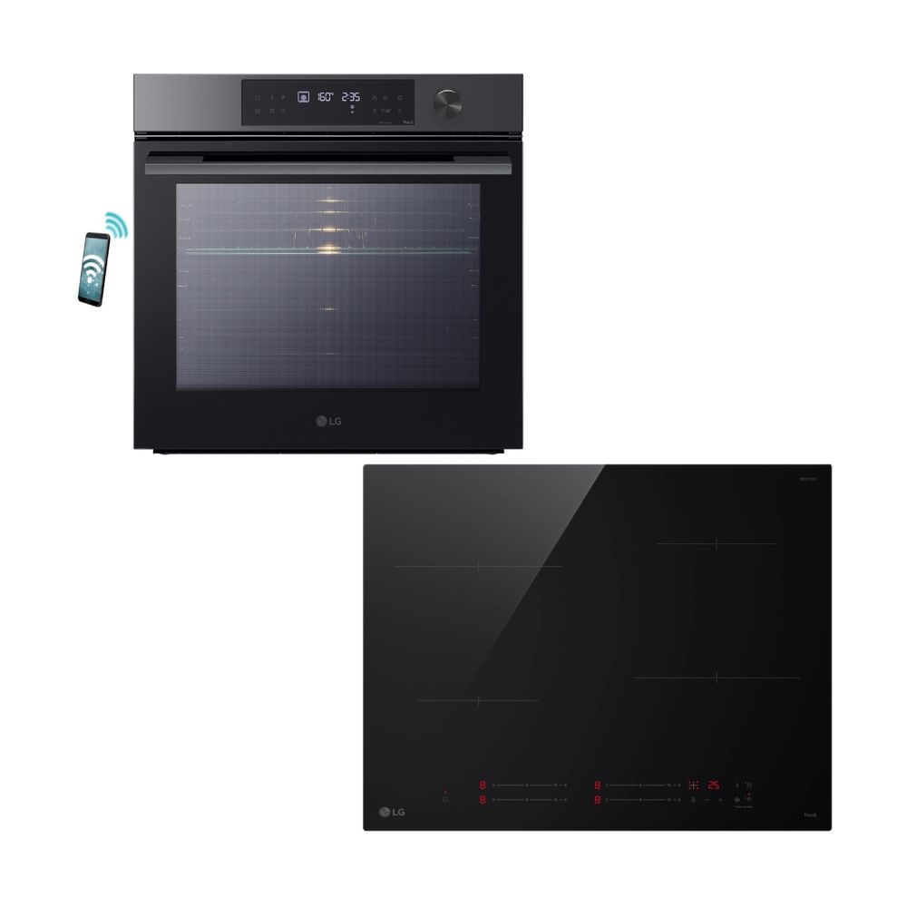 LG WS7D7631WB Ανθρακί Φούρνος & CI5Z2423BN Επαγωγική Εστία