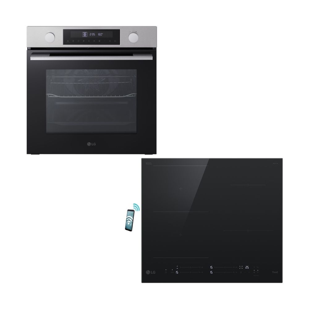 LG WS5D7210S Inox Φούρνος & CBIZ2435B Επαγωγική Εστία