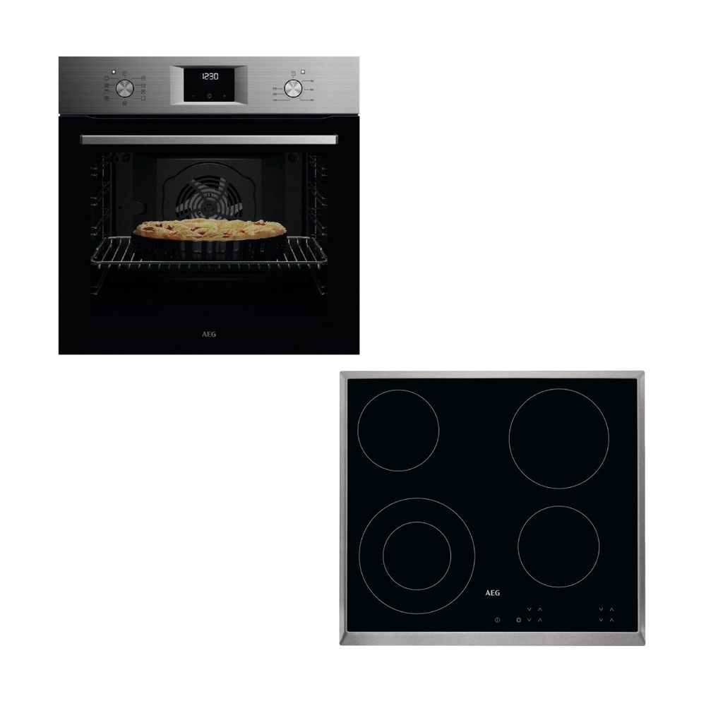 AEG OA5AB21SM Inox Φούρνος & HK624010XB Κεραμική Εστία