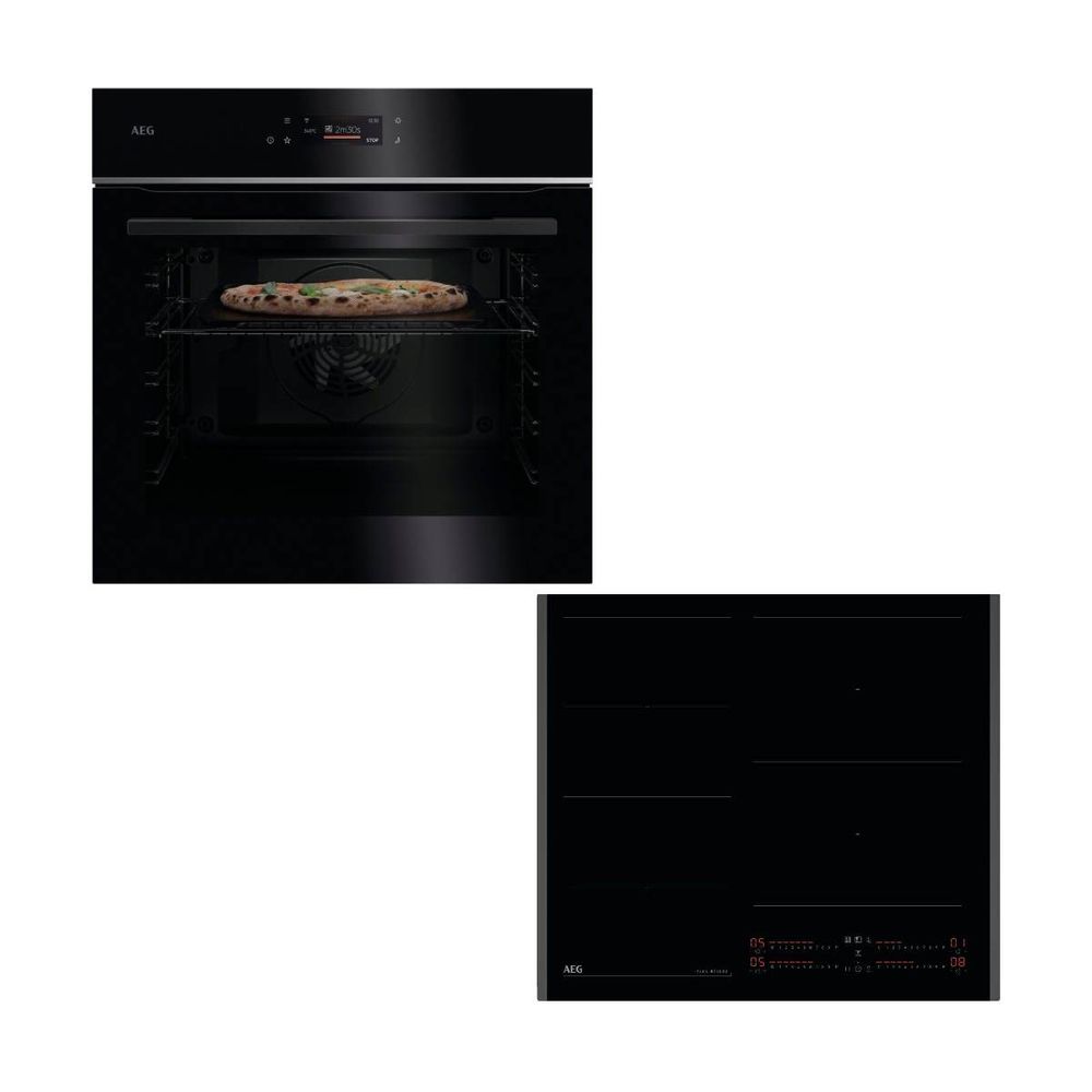 AEG Pizza Expert TX7PB63FSB Φούρνος & TI64IG00FB Κεραμική Εστία Set Εντοιχισμού