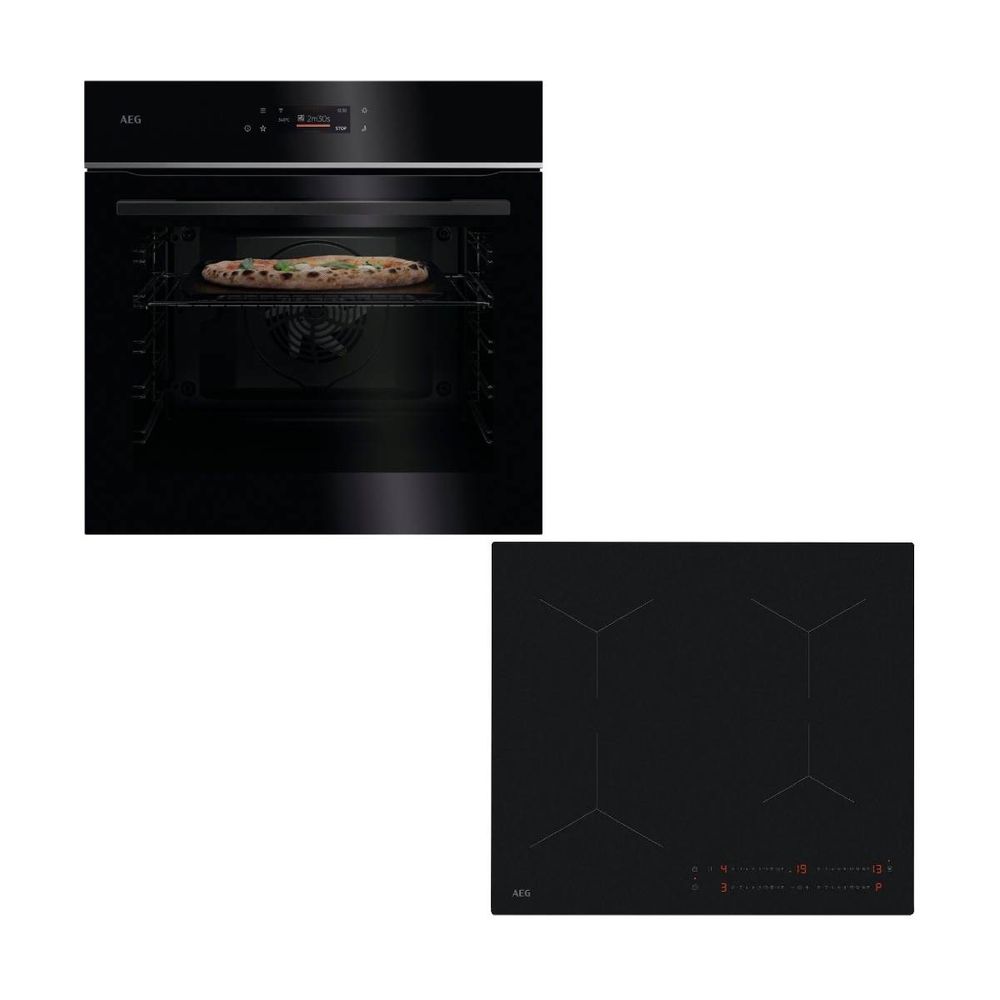 AEG Pizza Expert TX7PB63FSB Φούρνος & 5000 Induction TO64IA0AIT Κεραμική Εστία Set Εντοιχισμού