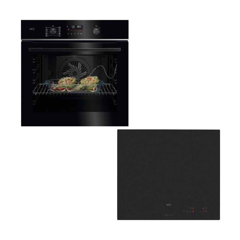 AEG 5000 SurroundCook Φούρνος & TM64IA00CL Matt Black Επαγωγική Εστία Set Εντοιχισμού