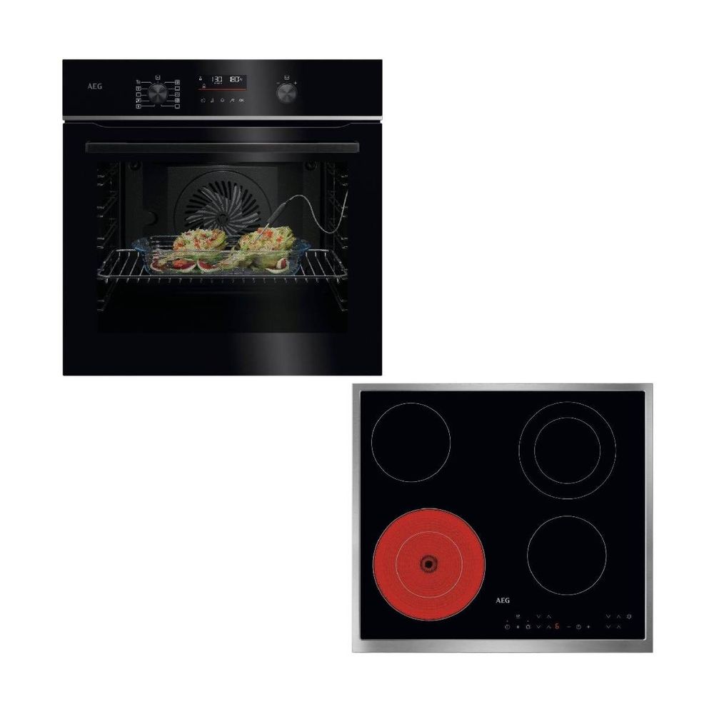 AEG 5000 SurroundCook Φούρνος & ORN64A02XB 6 Zones Κεραμική Εστία Set Εντοιχισμού