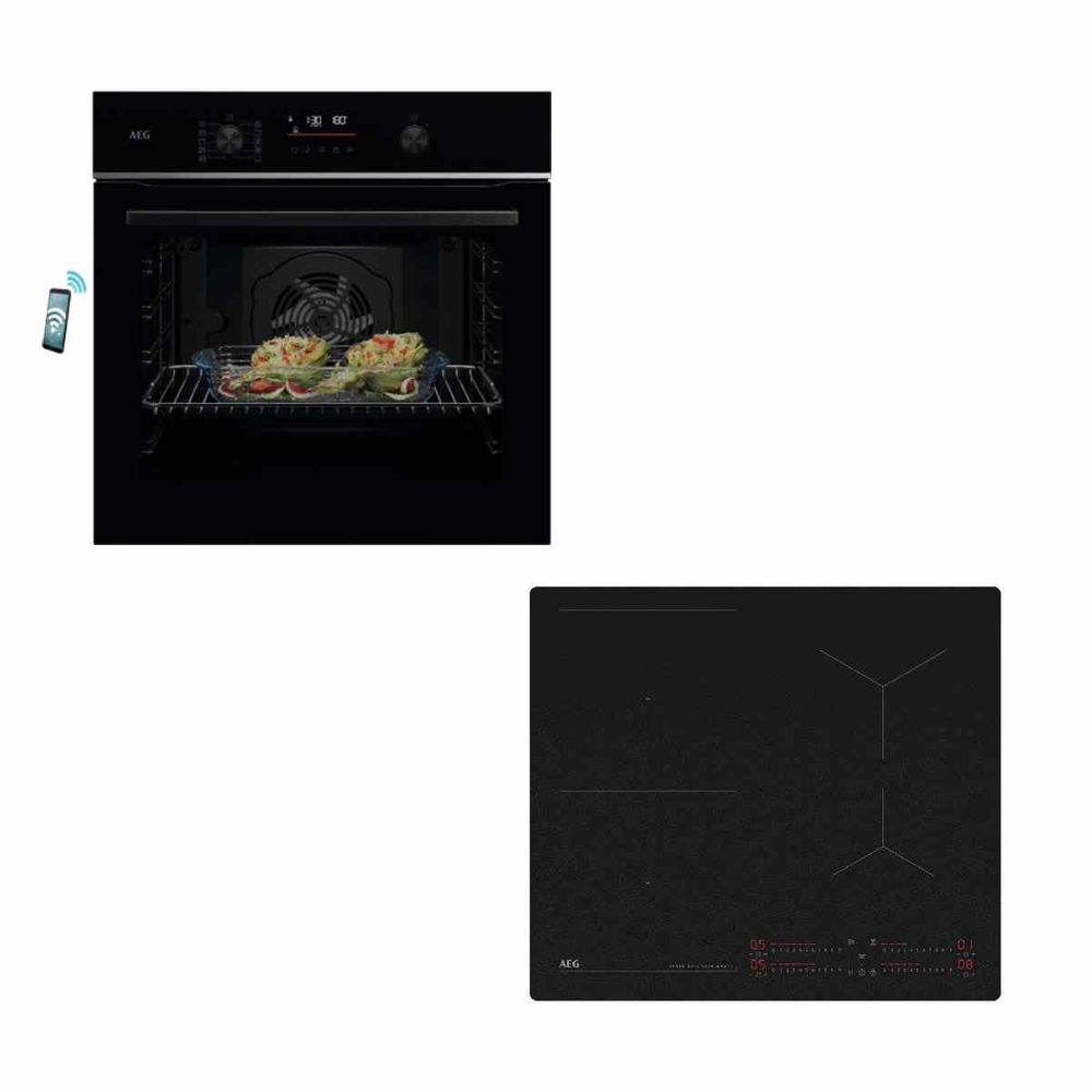 AEG TU5PB431SB Black Φούρνος & TI64IB10IZ Saphir Matt Επαγωγική Εστία