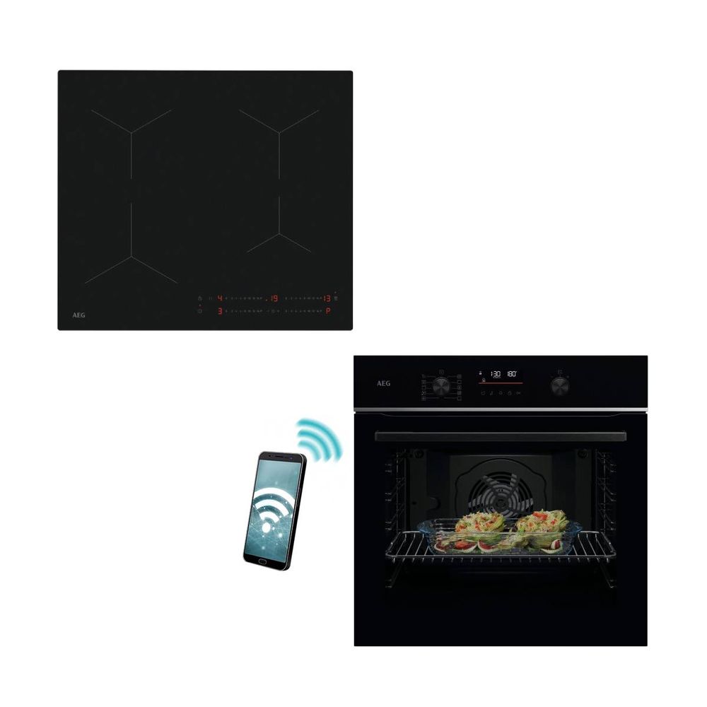 AEG TU5PB431SB Black Φούρνος & 5000 Induction TO64IA0AIT Saphir Matt SE 60cm Επαγωγική Εστία