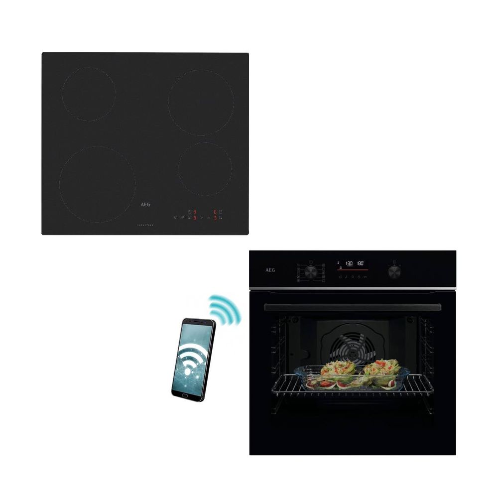 AEG TU5PB431SB Black Φούρνος & TM64IA00CL Matt Black Επαγωγική Εστία