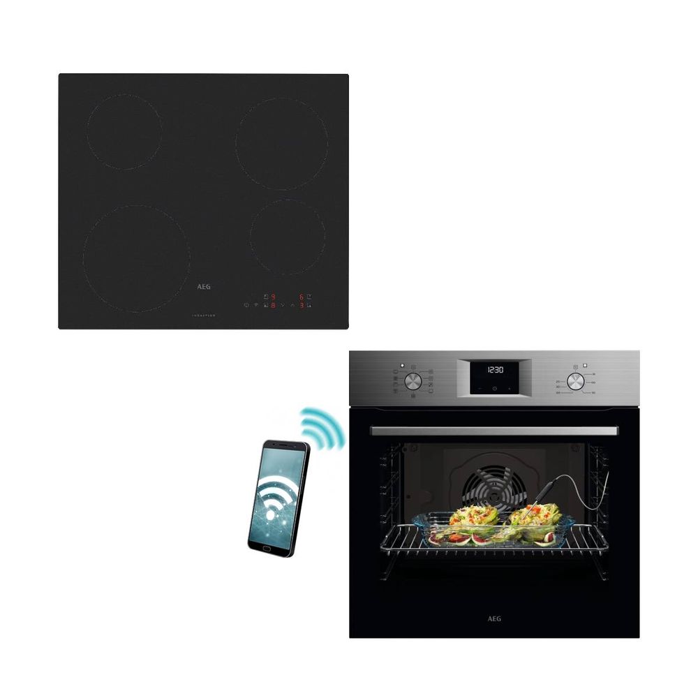 AEG OA5CB31SM Φούρνος & TM64IA00CL Matt Black Επαγωγική Εστία