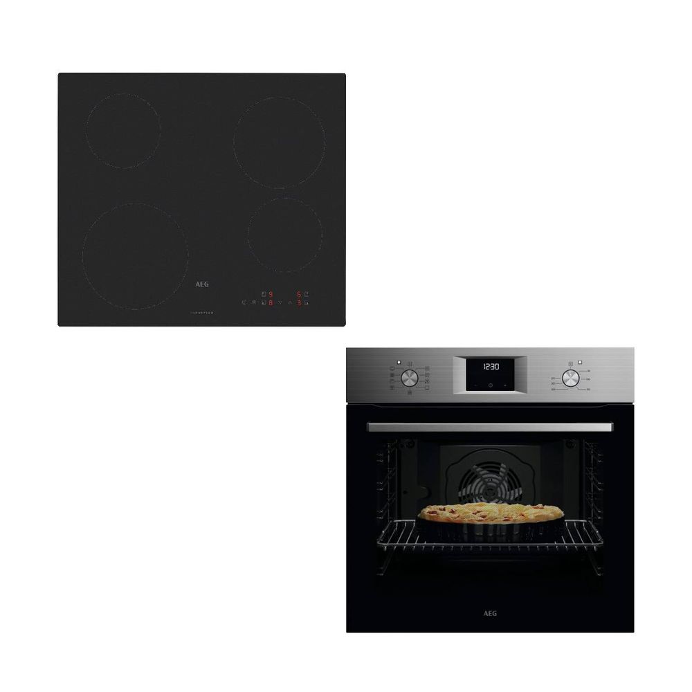 AEG OA5AB21SM Inox Φούρνος & TM64IA00CL Matt Black Επαγωγική Εστία