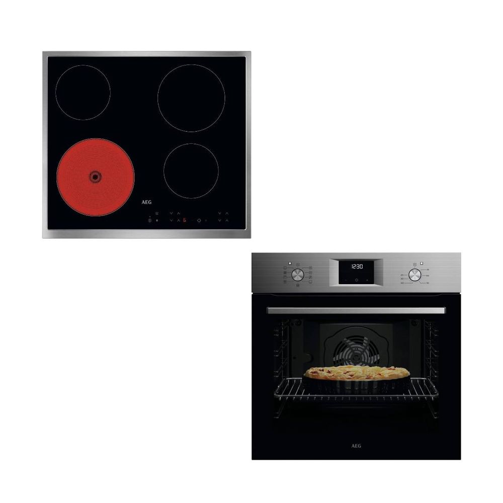 AEG OA5AB21SM Inox Φούρνος & TN64RA00XB 60cm Κεραμική Εστία
