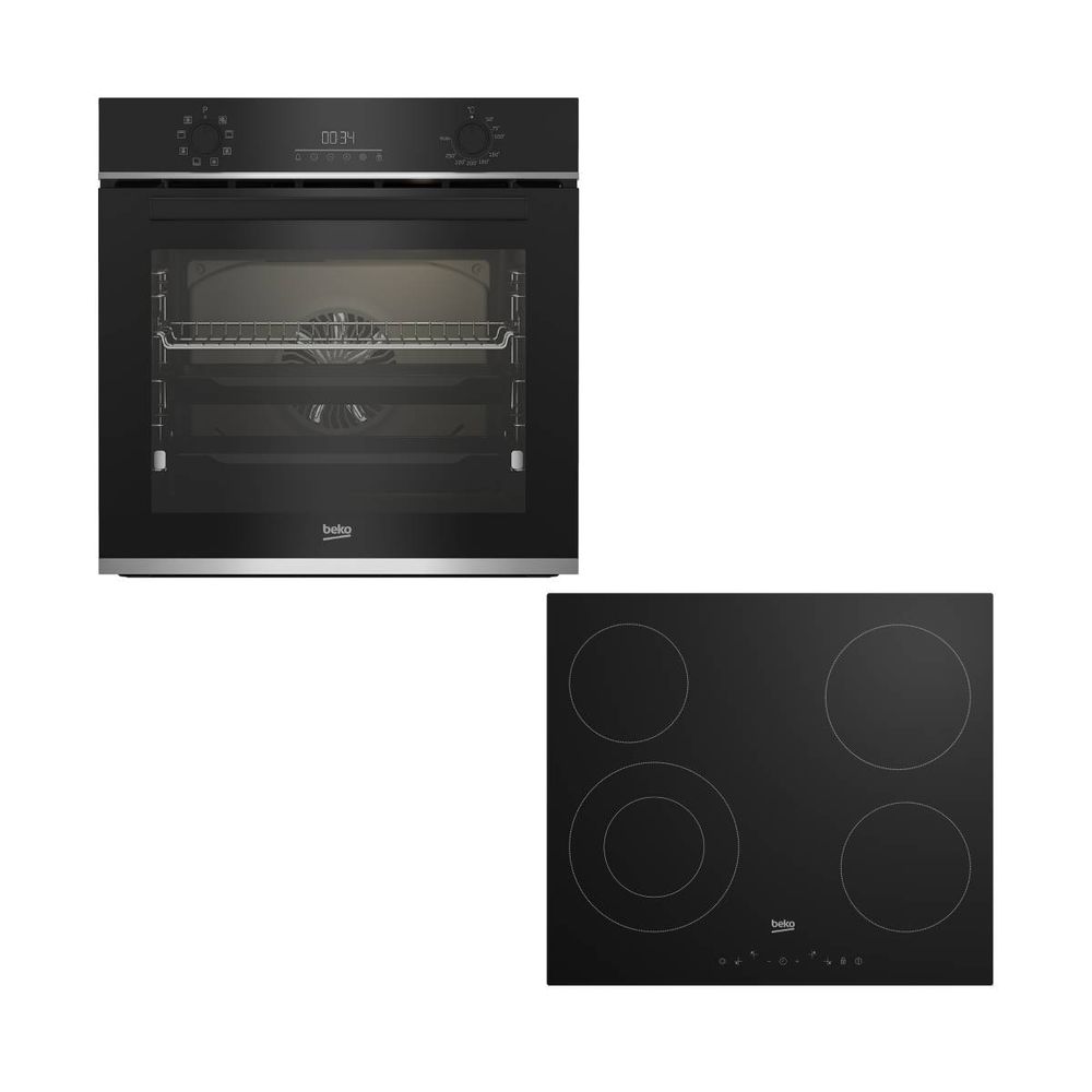 Beko BBIR13300XC Black Φούρνος & HIC 64402 E Εστία